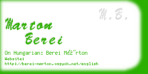 marton berei business card